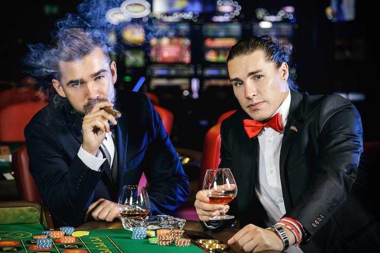Captain's Bounty live dealer studio showing card table and multi-camera setup